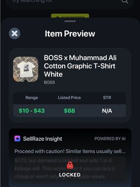 Boss White Graphic Cotton T-Shirt with Black Portrait Print